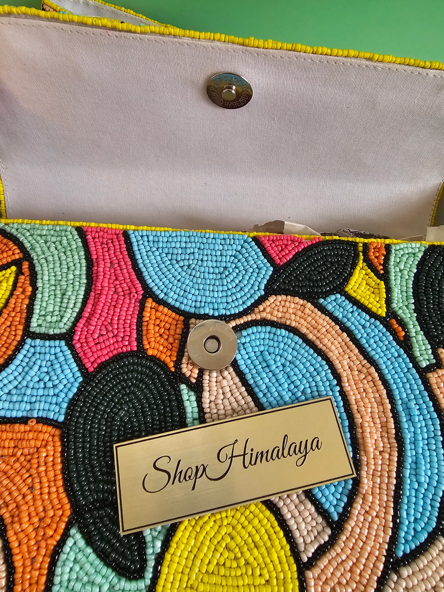 Abstract Beaded Bag, Colorful Purse, Geometric Handbag, Modern Art Purse, Statement Bag, Mosaic Beaded Bag, Stained Glass Purse, Artisanal Handbag