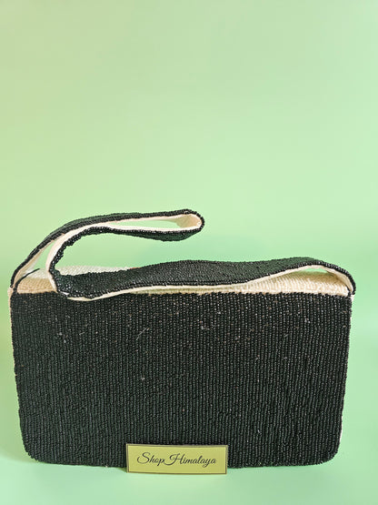 I Love NY Bag, New York Purse, Beaded Handbag, Top Handle Bag, Beaded Bag, City Purse, Statement Handbag