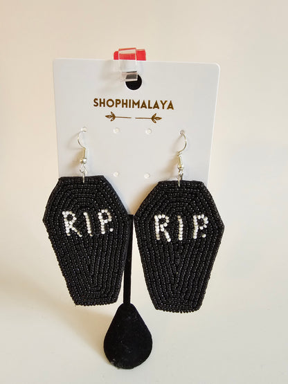 Spooky Beaded Earrings, Halloween Jewelry, Ghost Earrings,  Pumpkin Earrings, Tombstone Earrings, Gothic Earrings, Halloween Costume Accessories