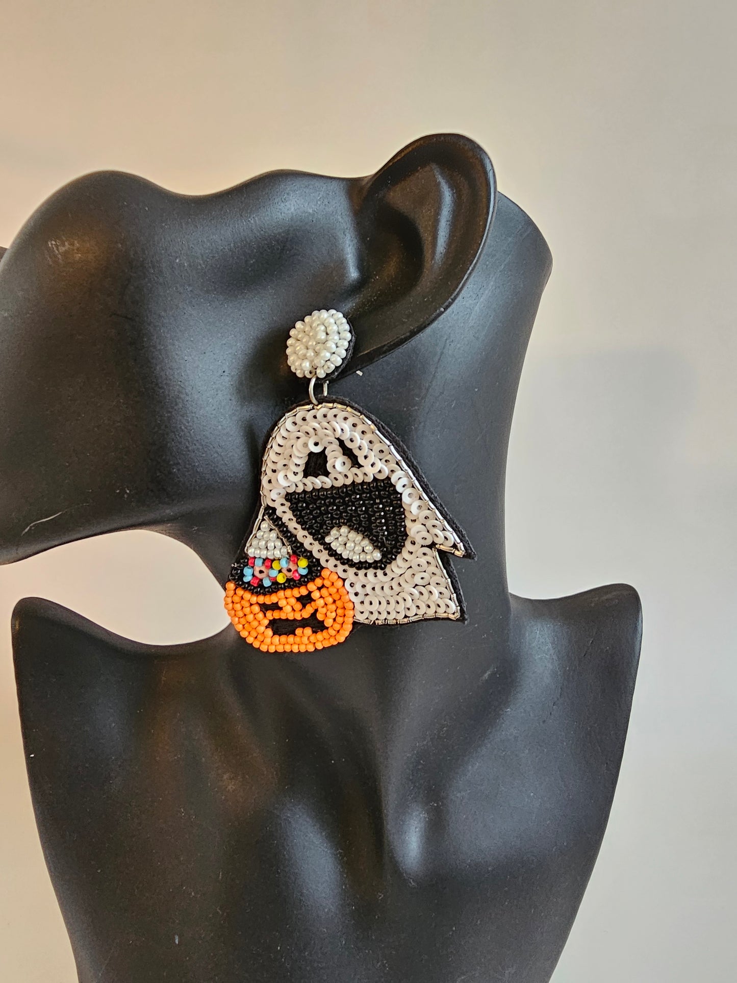 Spooky Beaded Earrings, Halloween Jewelry, Ghost Earrings,  Pumpkin Earrings, Tombstone Earrings, Gothic Earrings, Halloween Costume Accessories
