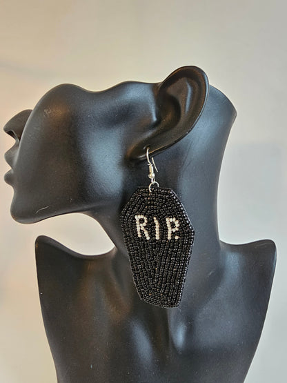 Spooky Beaded Earrings, Halloween Jewelry, Ghost Earrings,  Pumpkin Earrings, Tombstone Earrings, Gothic Earrings, Halloween Costume Accessories